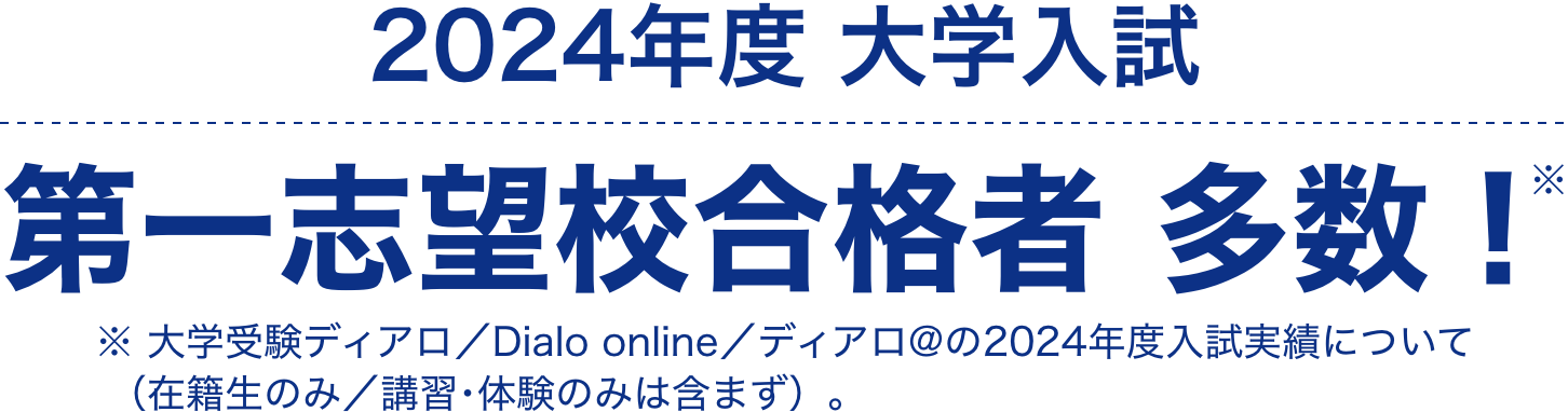 2024年度大学入試 第一志望校合格者多数!